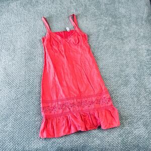 vintage y2k old navy pink beaded floral cottage core country western sundress 6